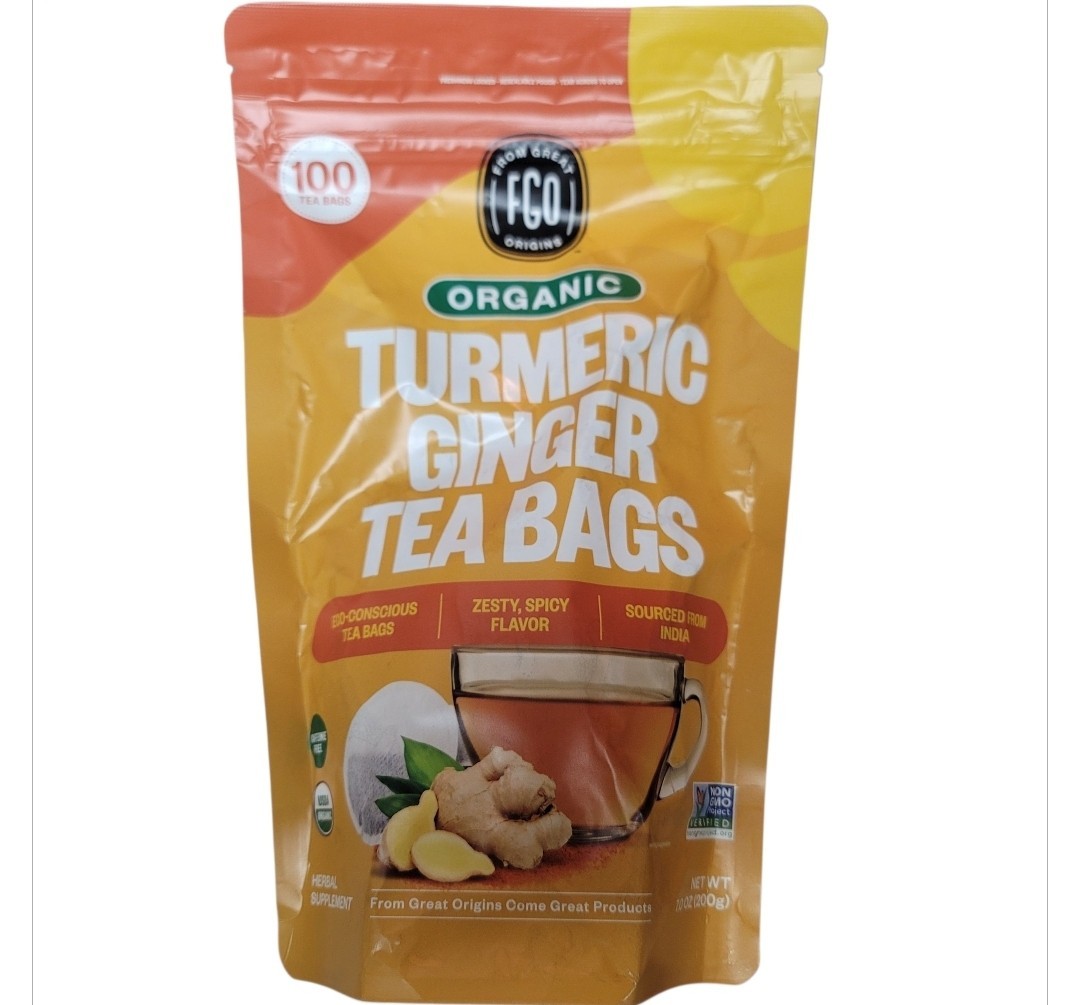Organic Turmeric Ginger Tea – Eco-Conscious Tea Bags – 100 Count