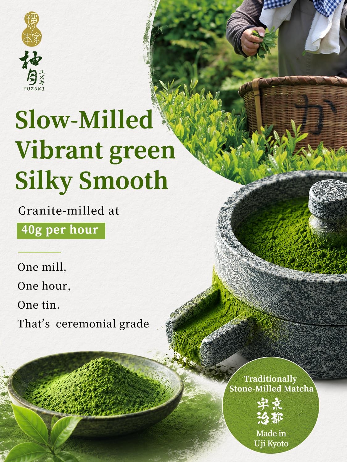 Matcha Powder 40g – Japanese Ceremonial Grade Matcha Green Tea Powder – First…