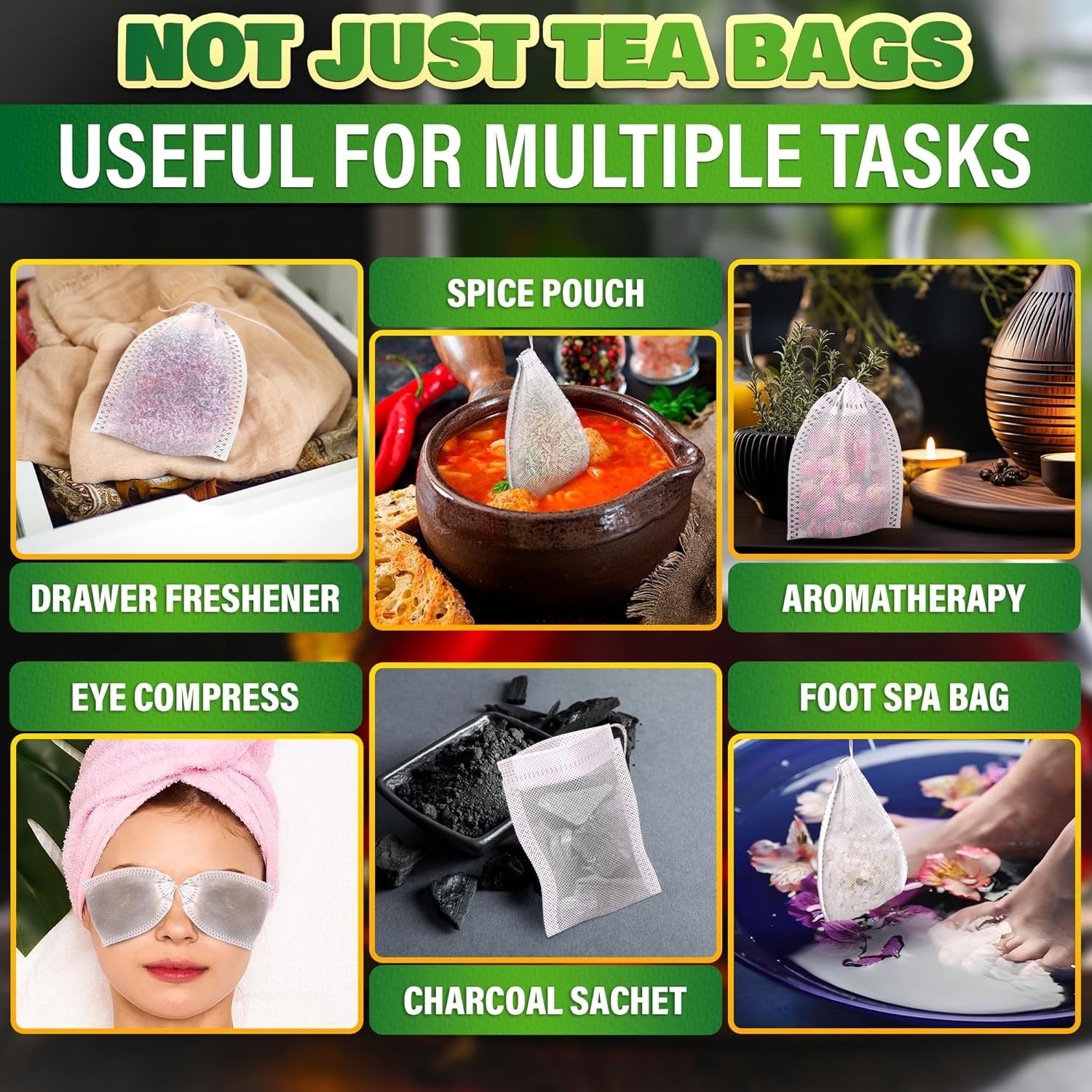 400 Pcs Disposable Tea Bags for Loose Leaf Tea – 3.62 x 2.76 Reusable Teabags…