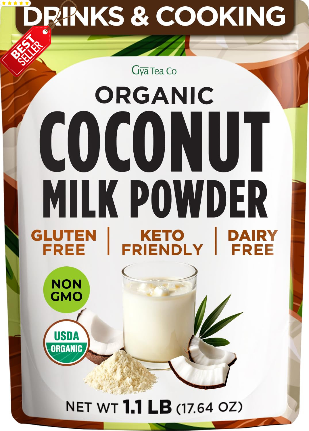 USDA Organic Coconut Milk Powder 17.64 Oz Keto Vegan Dairy Free Creamer – US
