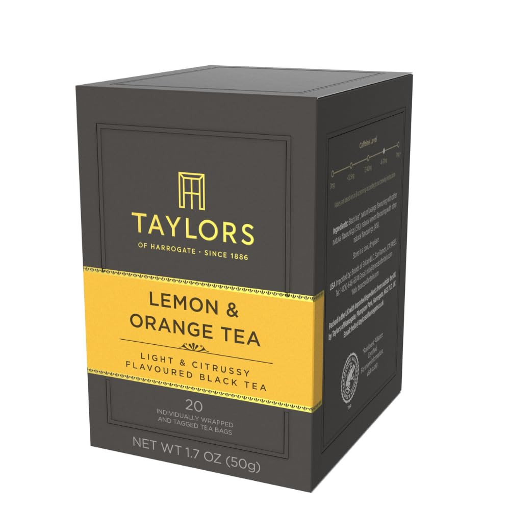Lemon & Orange, Black Tea, Individually Wrapped Bags, 20