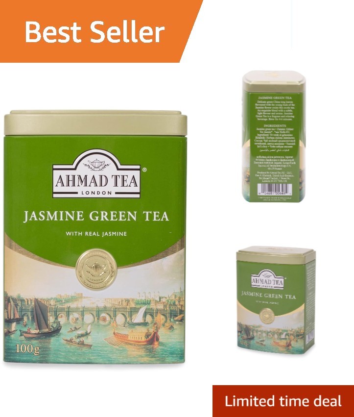 Ahmad Jasmine Green Tea – 3.53 Ounce Loose Leaves for Immunity & Heart Health