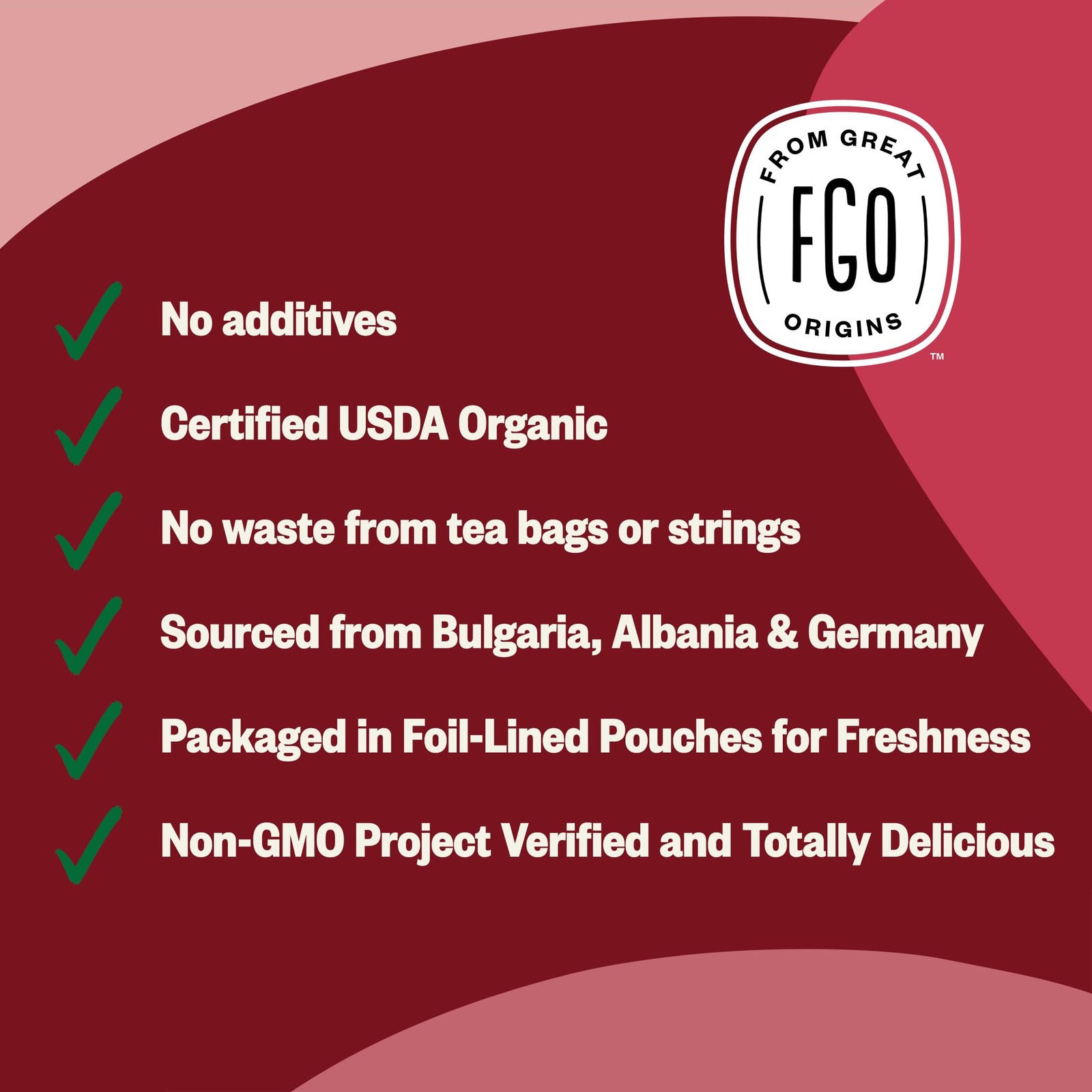 FGO Organic Red Raspberry Loose Leaf Herbal Tea, Cut and Sifted, Caffeine Fre…