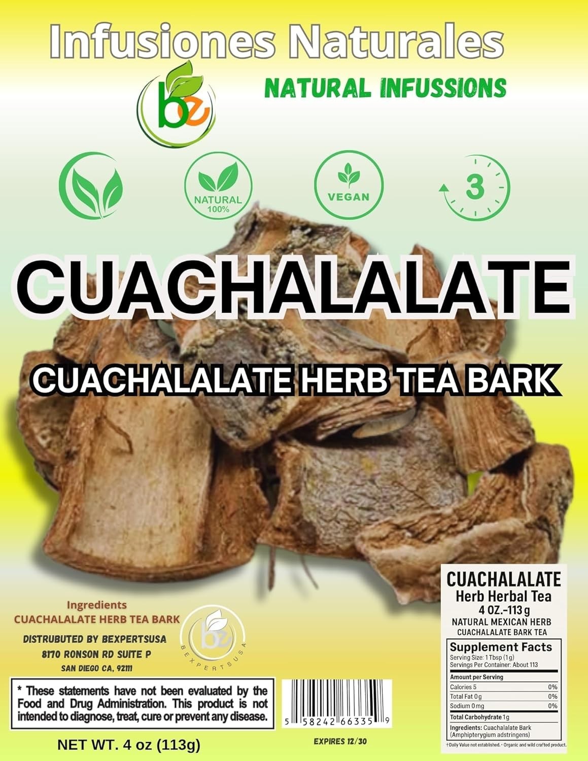 Cuachalalate Tea 4 oz-113g. Mexican Cuachalala, Wildcrafted (Juliana Adstring
