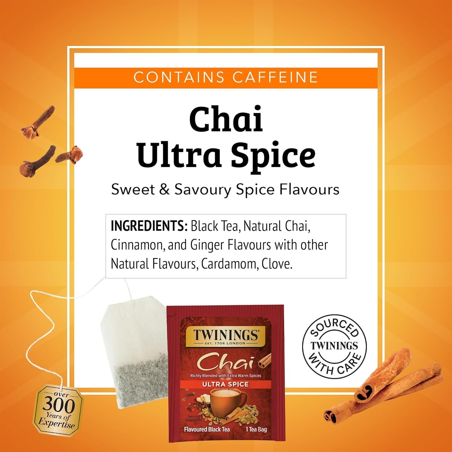 Rich Ultra Spice Chai – 20 Count Kosher Teabags, Sweet & Invigorating Taste
