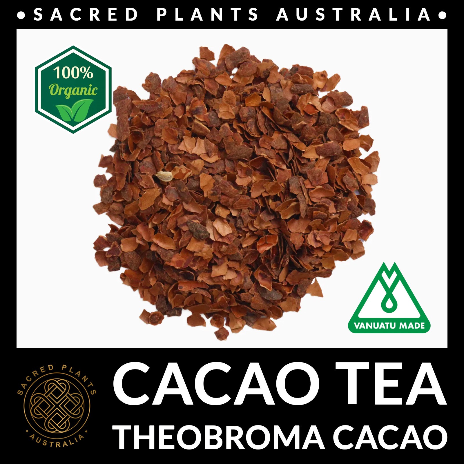 CACAO TEA 25g Organic Theobroma cacao Husks Chocolate Tea Vanuatu Sacred Shaman