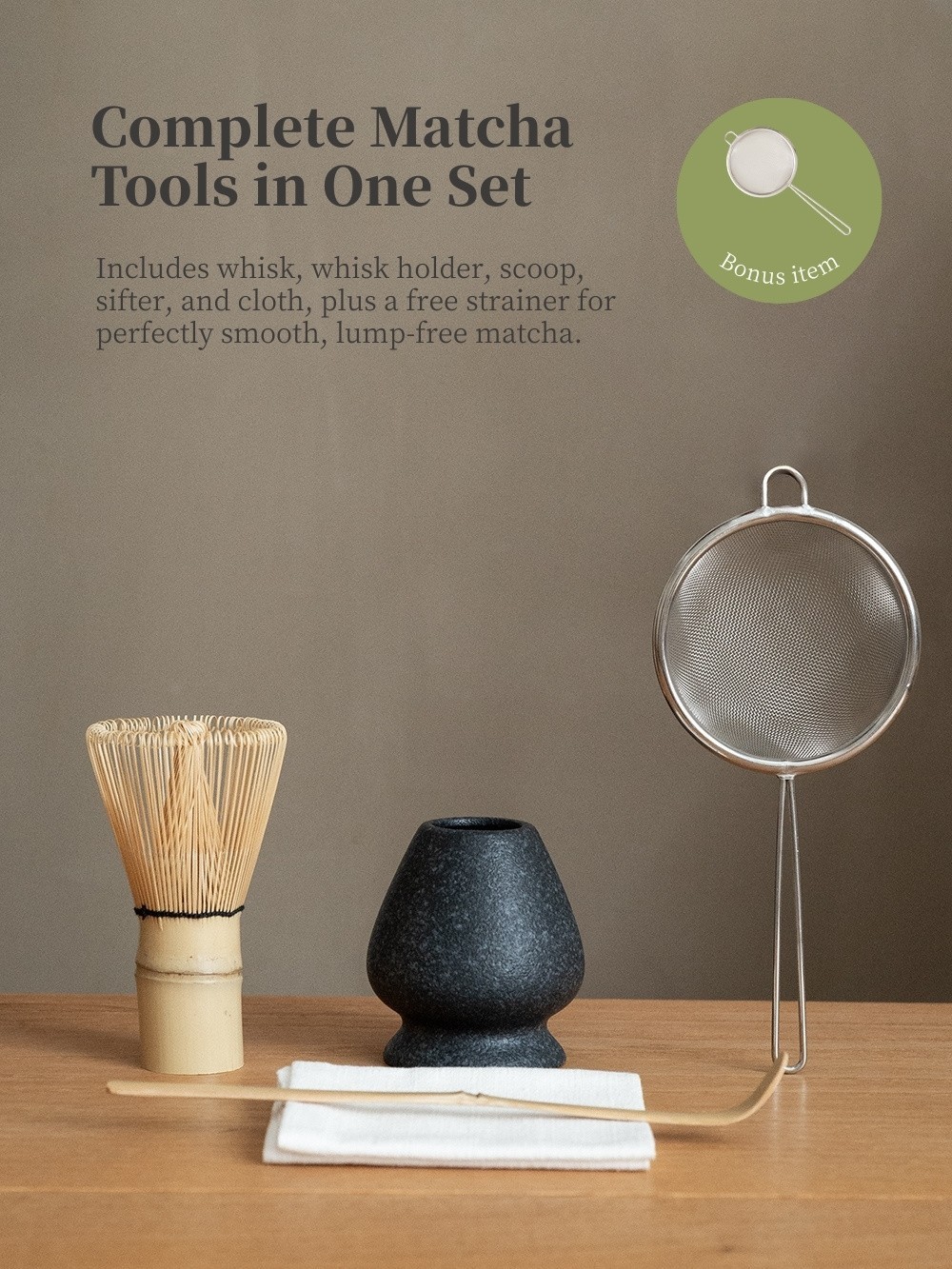 6Pcs Matcha Whisk Set for Tea Lovers – Ceramic Matcha Tea Set with Bamboo Whisk