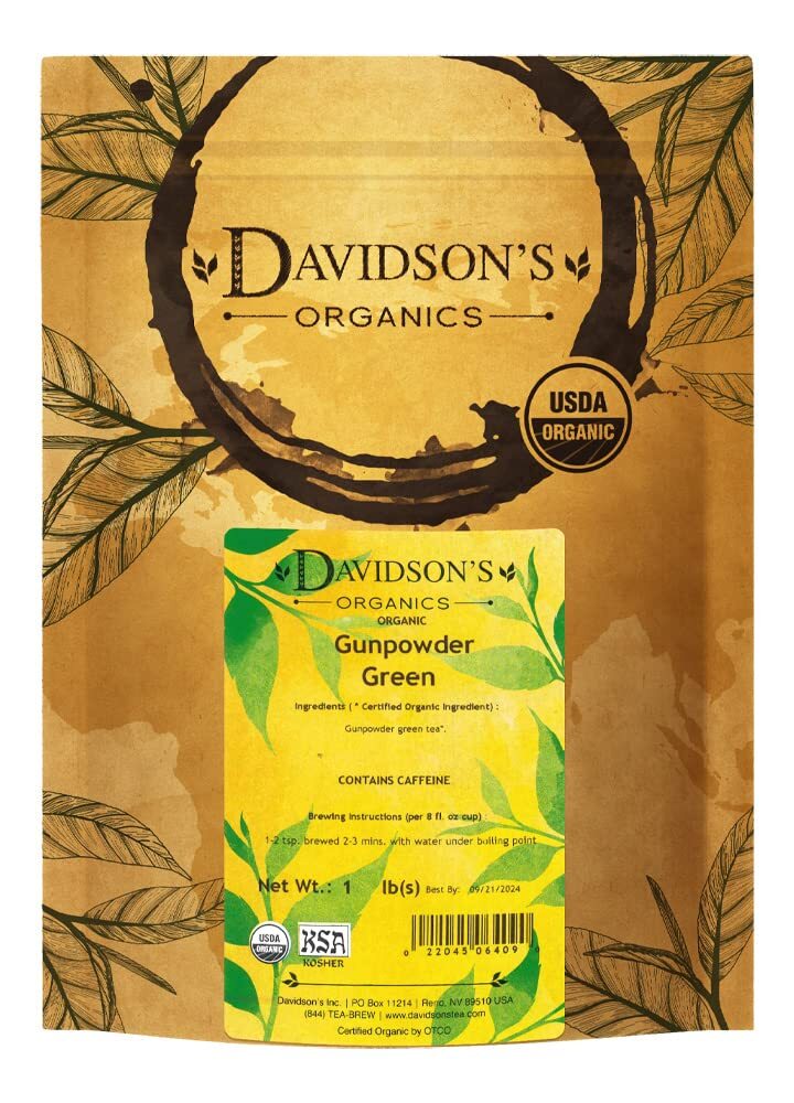 Davidson’s Organics Gunpowder Green Loose Leaf Tea 16-Ounce BagPackaging May …