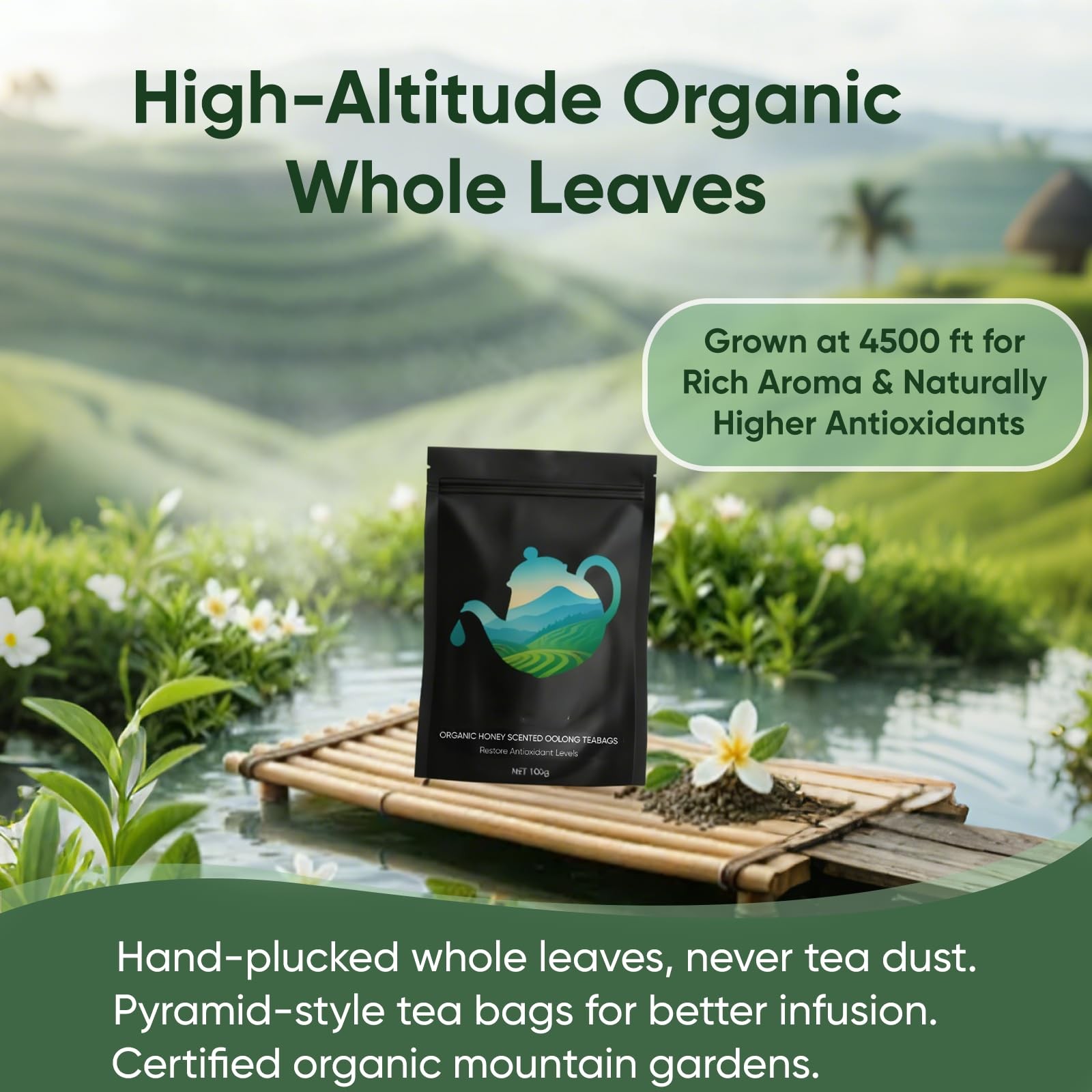 Oolong Tea Bags – Organic Whole Leaf Oolong – 20 Bags (5g Each) – Natural Rel…