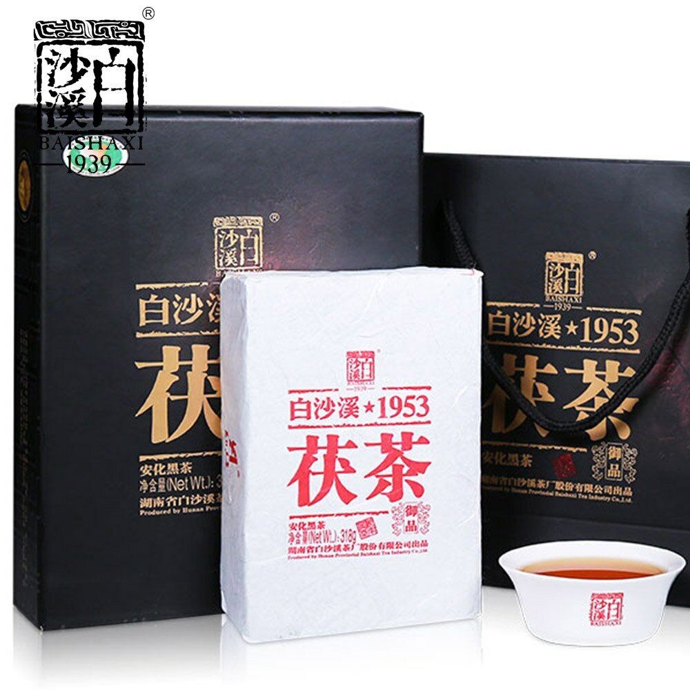 Anhua Baishaxi Yupin Fucha Dark Tea Brick Natural Herbal 318g