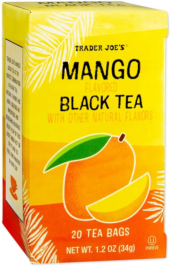 Trader Joe’s MANGO Flavored Black Tea 20-Tea Bag Great Hot or Iced * BB 3/2027 *
