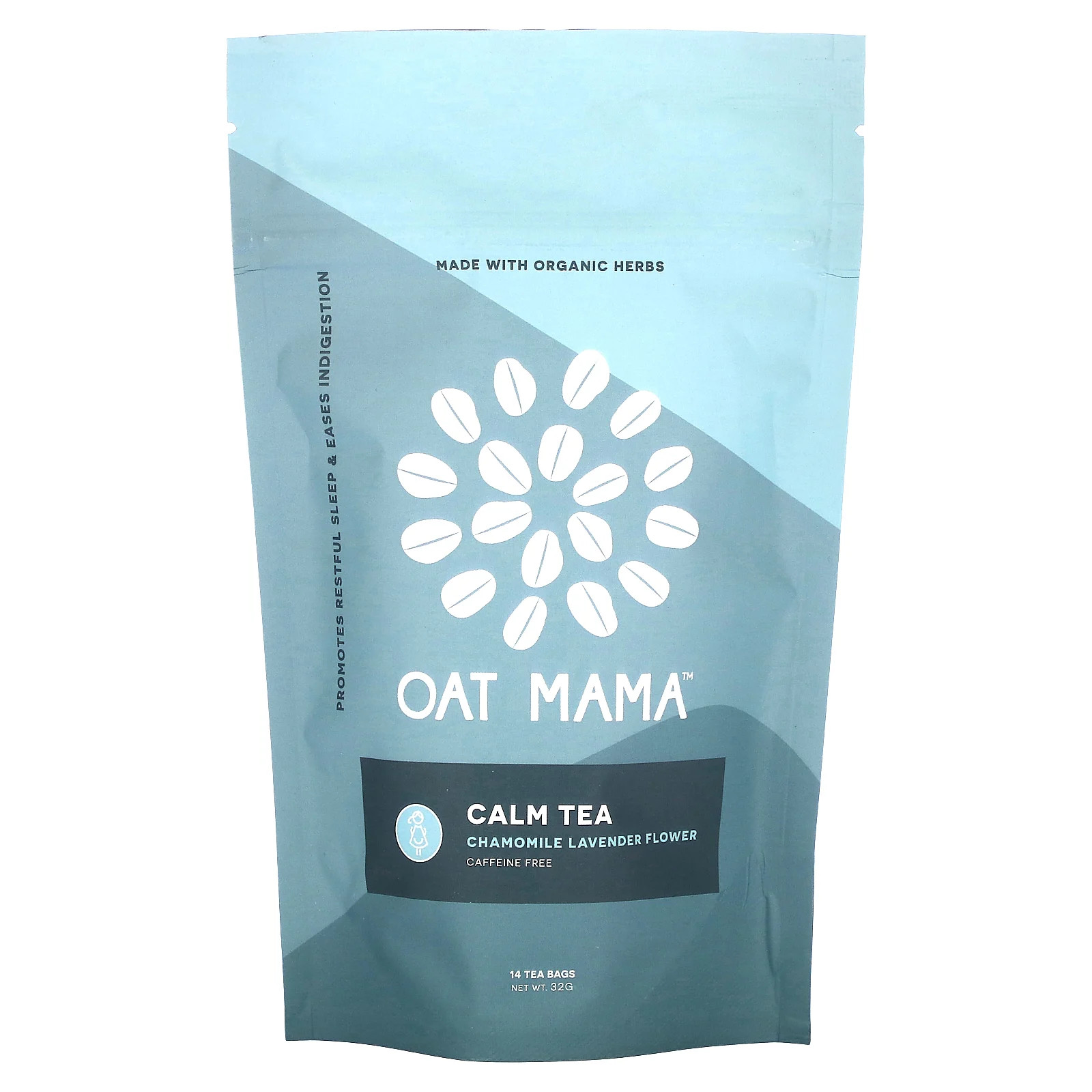 Calm Tea, Chamomile Lavender Flower, Caffeine Free, 14 Tea Bags, 32 g