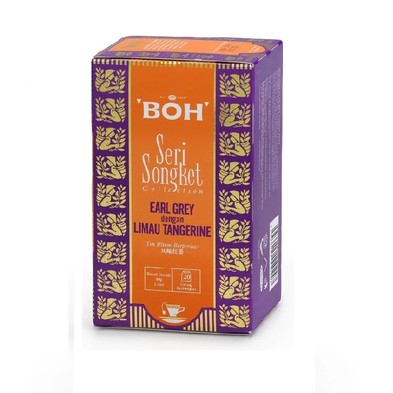 BOH SERI SONGKET EARL GREY WITH TANGERINE 20 TEABAG SACHET | MALAYSIA PRODUCT.