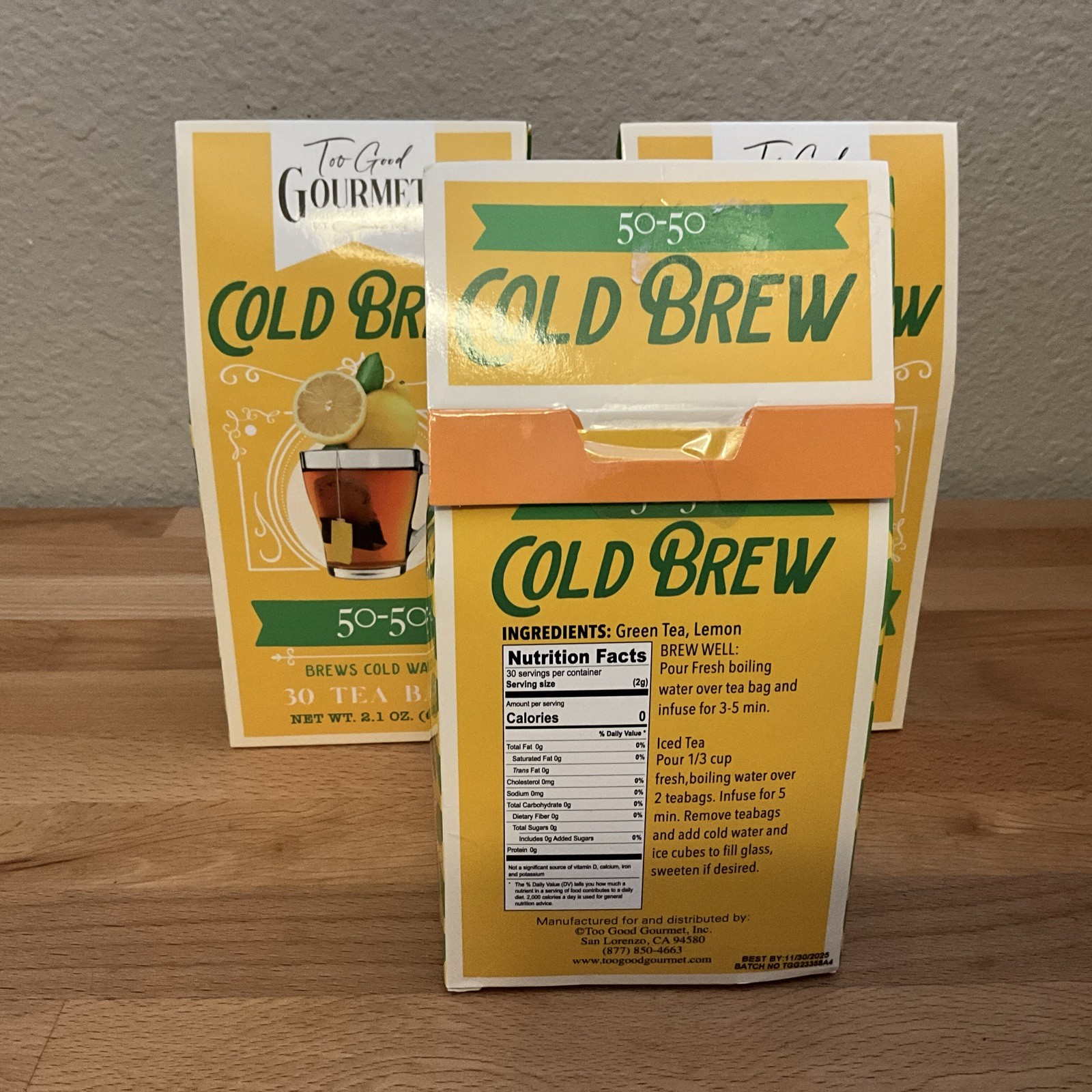 Too Good Gourmet Cold Brew 50-50 Tea Bags 30 Bags Per Box-Lot Of 3 EXP 11/25