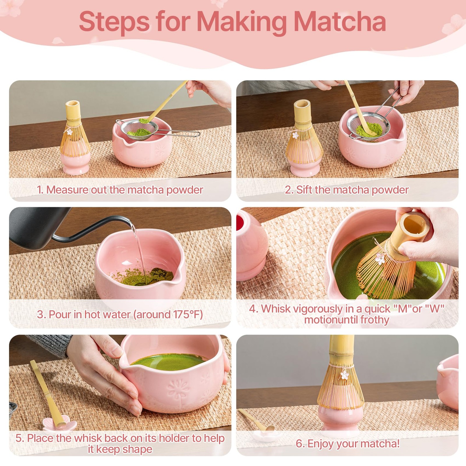 BETTY&SARAH Matcha Whisk Set, Ceramic Matcha Set Includes Matcha Bowl, Matcha…
