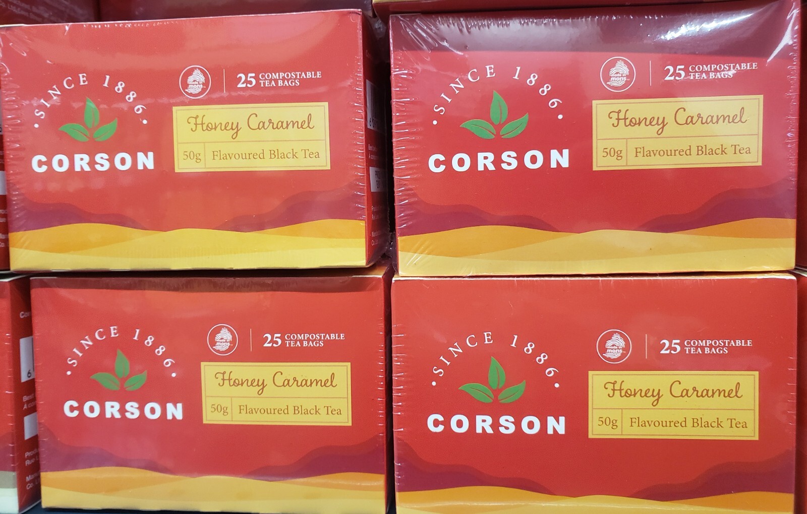 Mauritius Corson Tea Honey Caramel Flavor 25 Fresh Tea Bags New Packaging