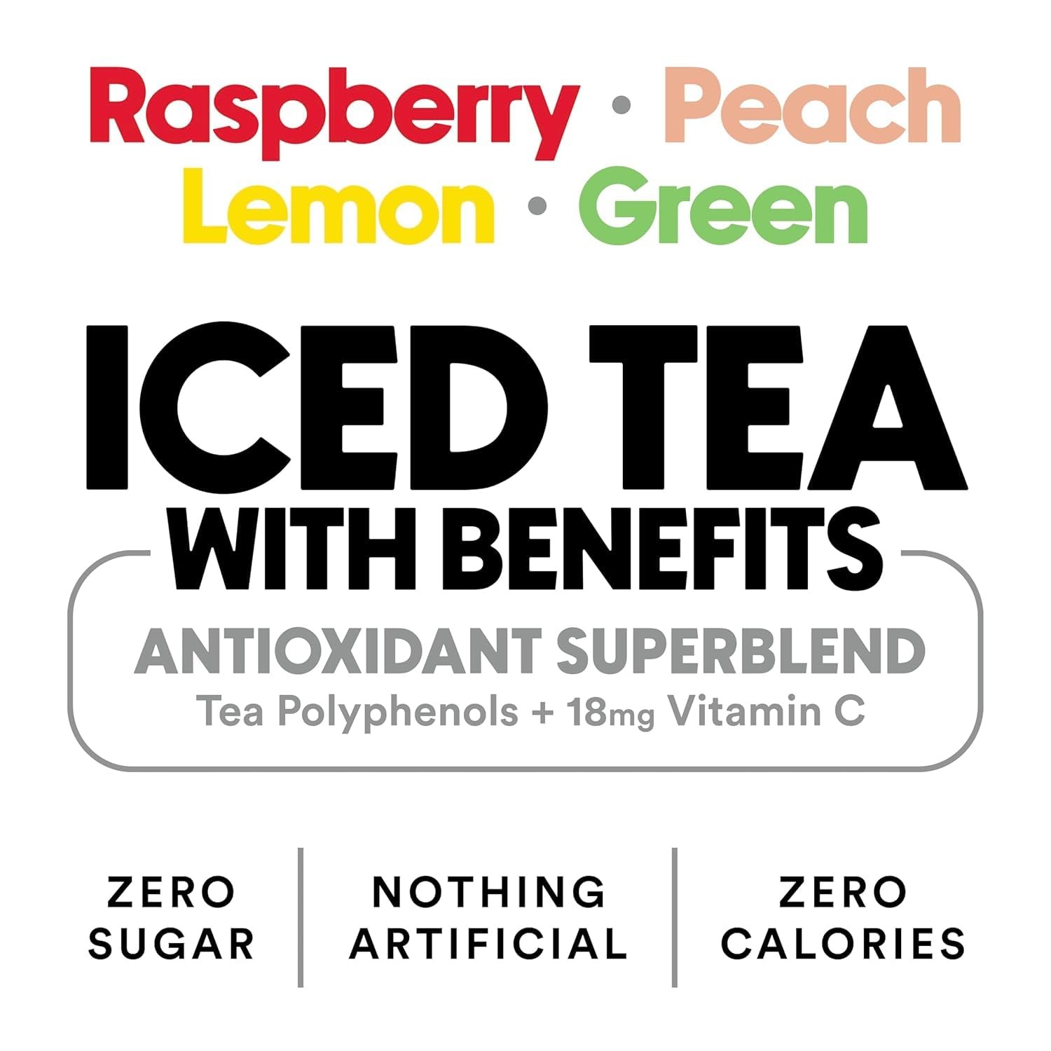 Ryl Iced Tea Variety Pack, Antioxidant Superblend, 16 Fl Oz 12-Pack