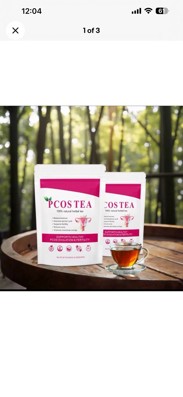 Original PCOS Tea 100% Natural Herbal Non-GMO Vegan 10 Bags Herbal Tisane