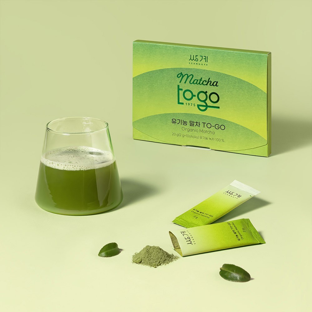 Ssanggye Organic Matcha Powder Sticks 100% Jeju Korea Green Tea 10 Packs 20g