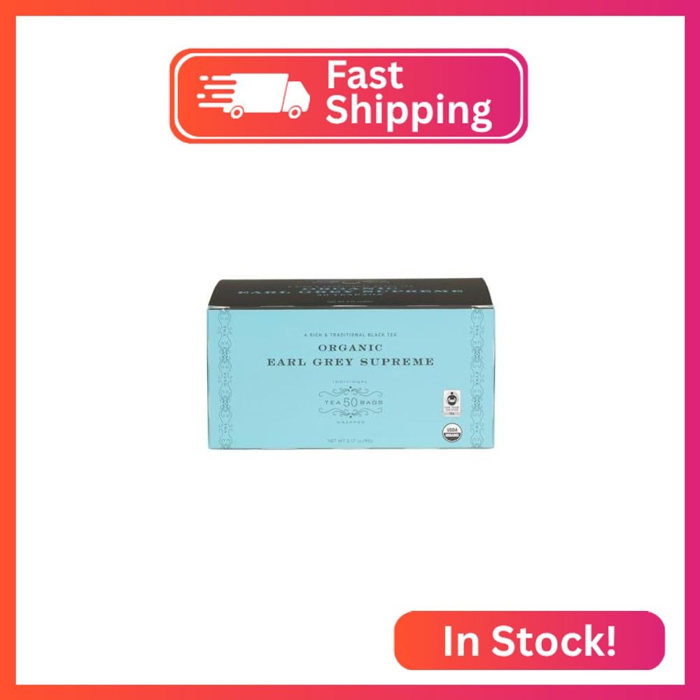 Harney & Sons Organic Earl Grey Supreme | Box of 50 Organic Earl Grey Tea Bags w