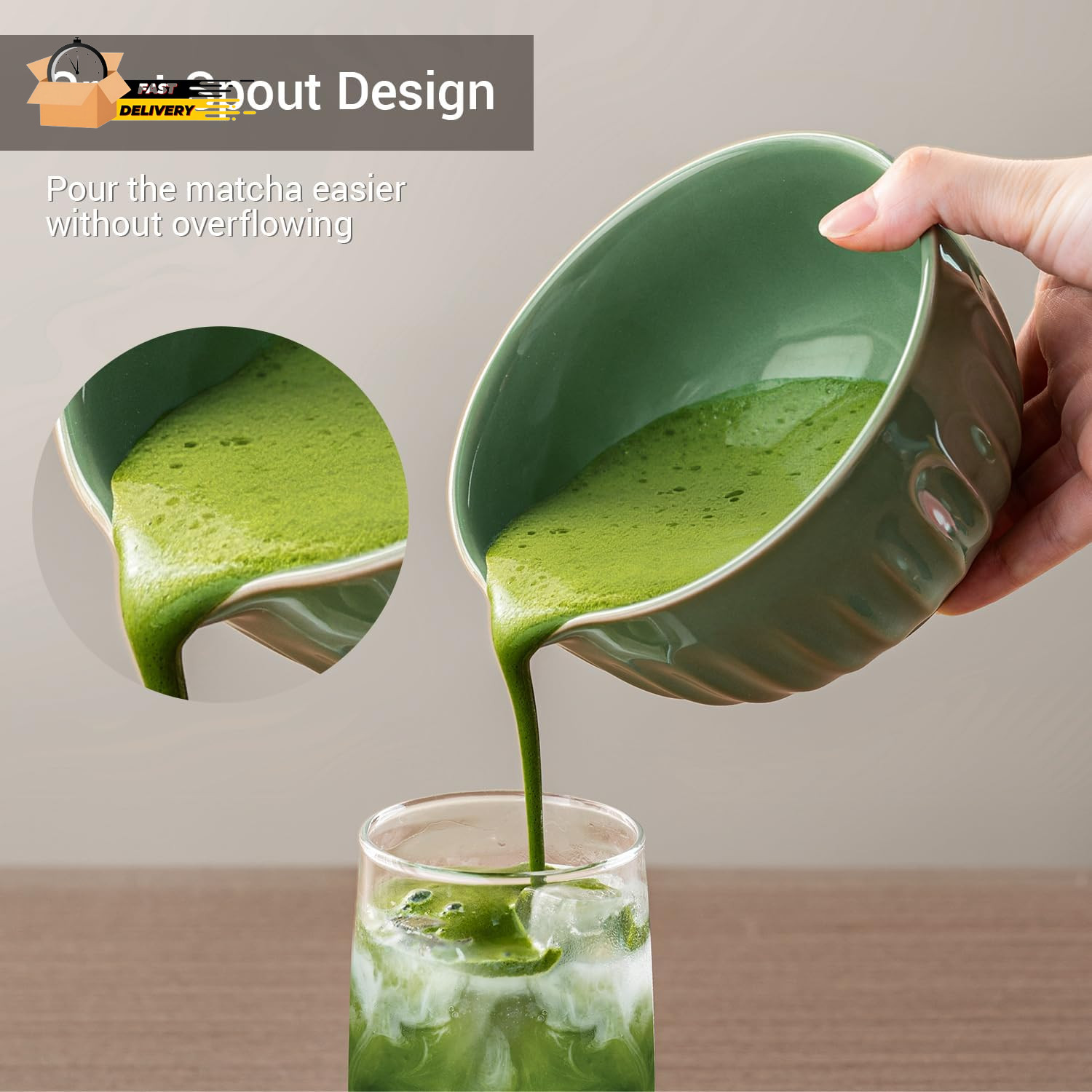 Matcha Whisk Set, Matcha Kit Includes Ceramic Matcha Bowl, 7 Pcs Matcha Tea Gre