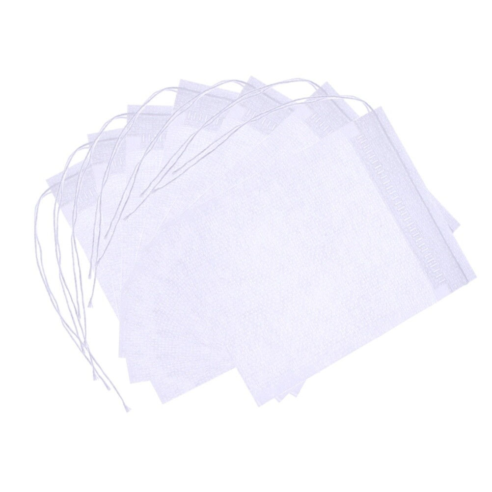 100 Pcs Tea Bag Strainer Pouches for Loose Drawstring Filter Bags Non-Woven