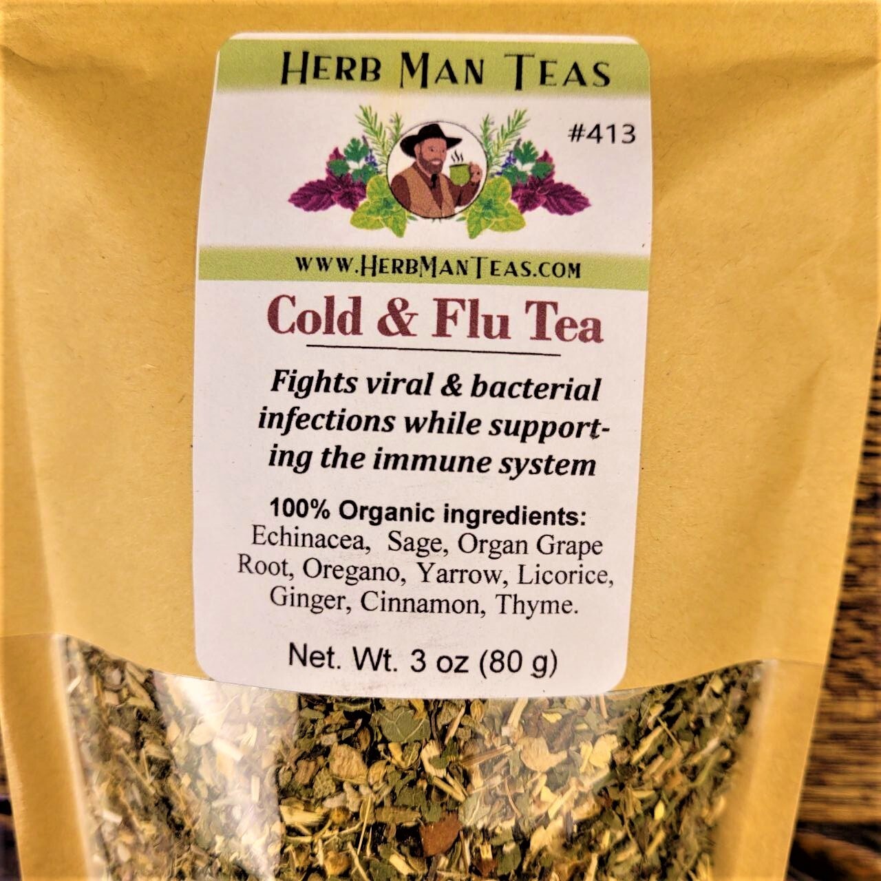 FLU COUGH COLD TEA proven to fight viral infections in the respiratory system
