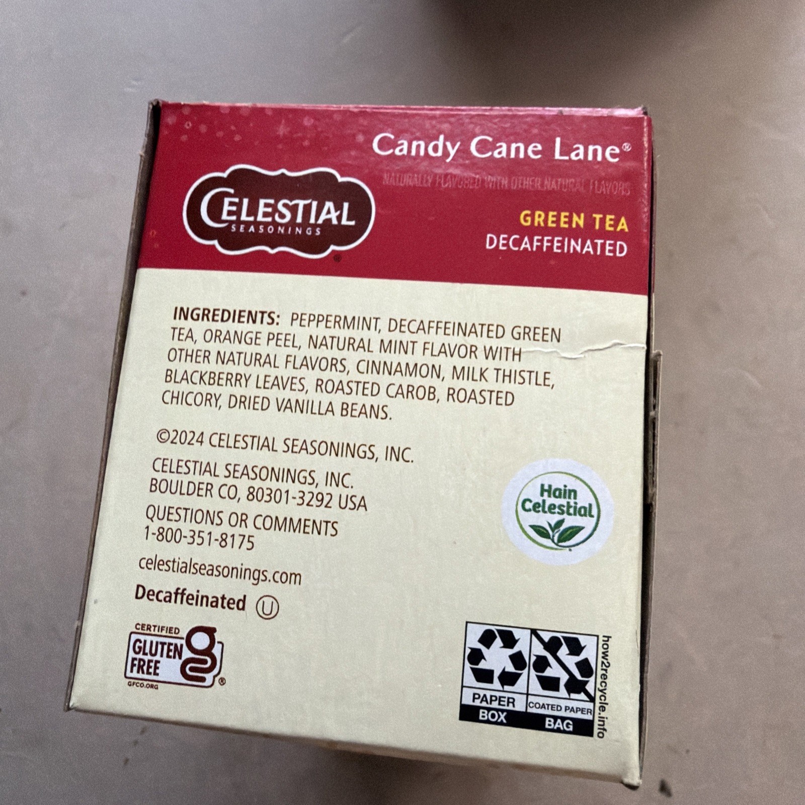 Holiday Green Tea, Candy Cane Lane®, Decaf, 18 Tea Bags, 1.2 oz (35 g)