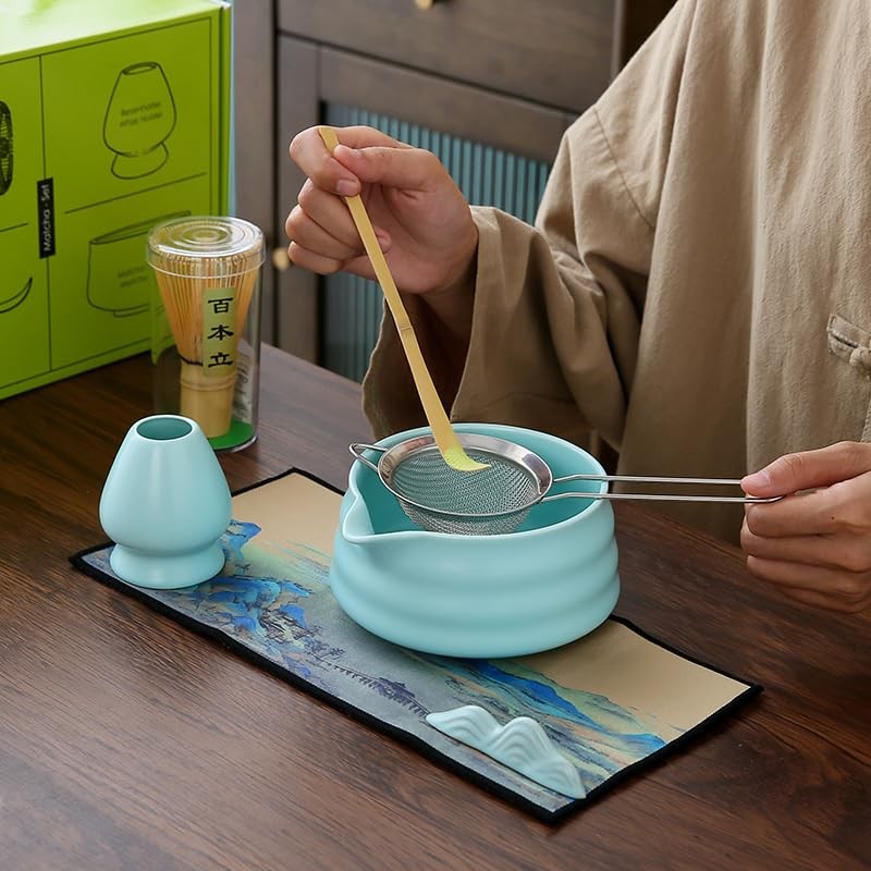 XhiGeUFG Matcha Set Matcha Whisk Matcha Bowl With Water Ladle Matcha Whisk Ho…