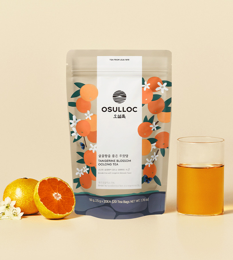 OSULLOC Tangerine Blossom Oolong Tea– 20 Tea Bags | Floral & Citrusy Jeju Blend