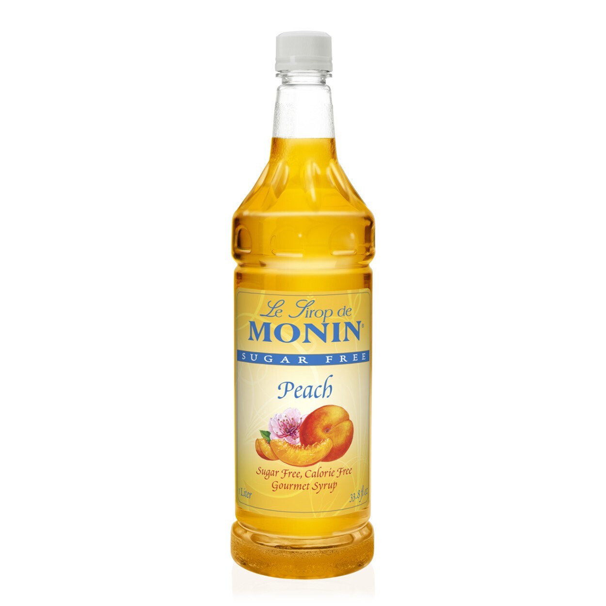 Monin Sugar Free Peach Syrup – Bottle (1 Liter), H-Peach, 1.0L- sf