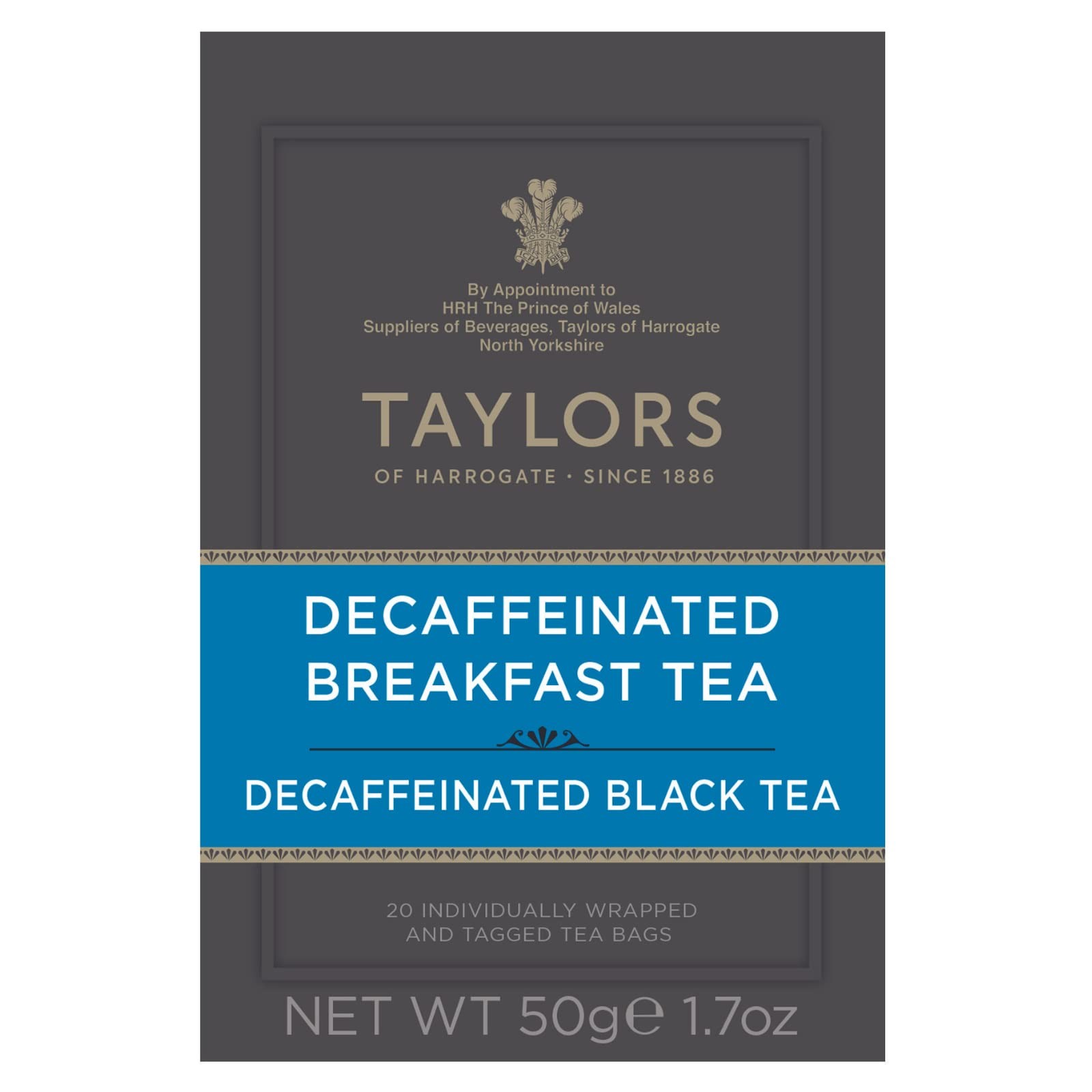 Taylors Of Harrogate Decaffeinated Black Tea 20 Count Pack Natural Flavor