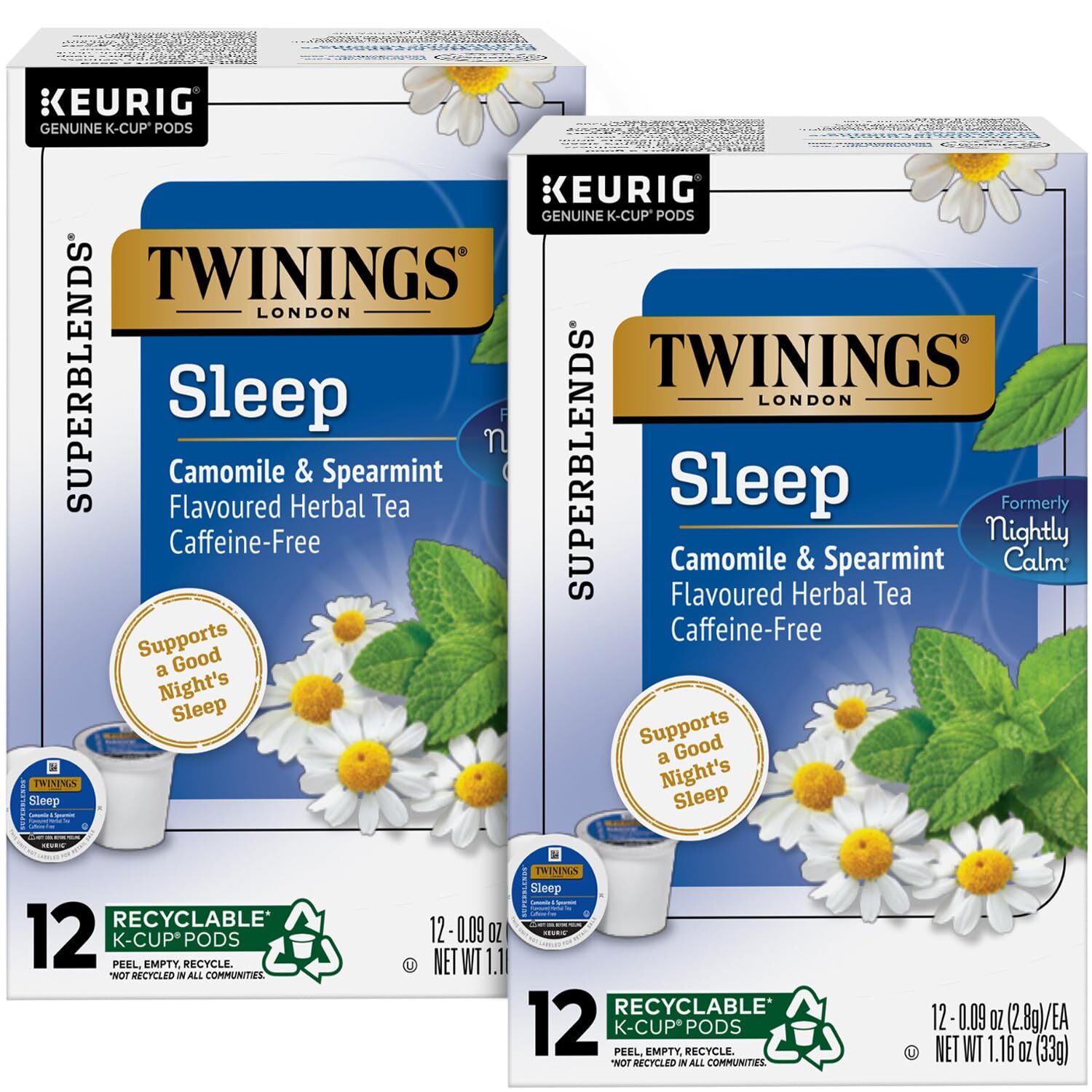 Twinings Sleep (Formally Nightly Calm Herbal) Tea 24 to 144 Count Keurig K cups