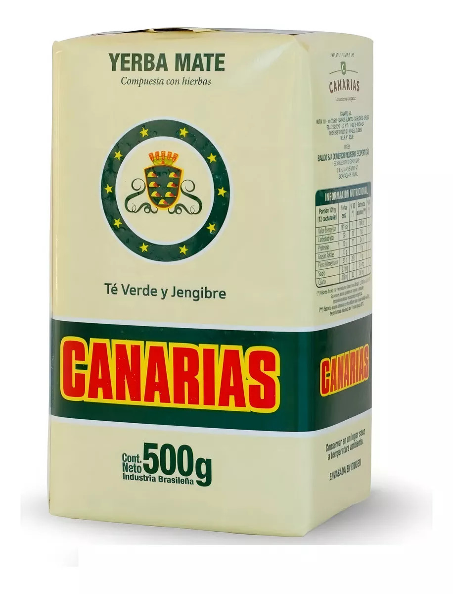 Canarias Yerba Mate With Green Tea and Ginger – 4 x 0,5 Kg (1,1lbs) Pack