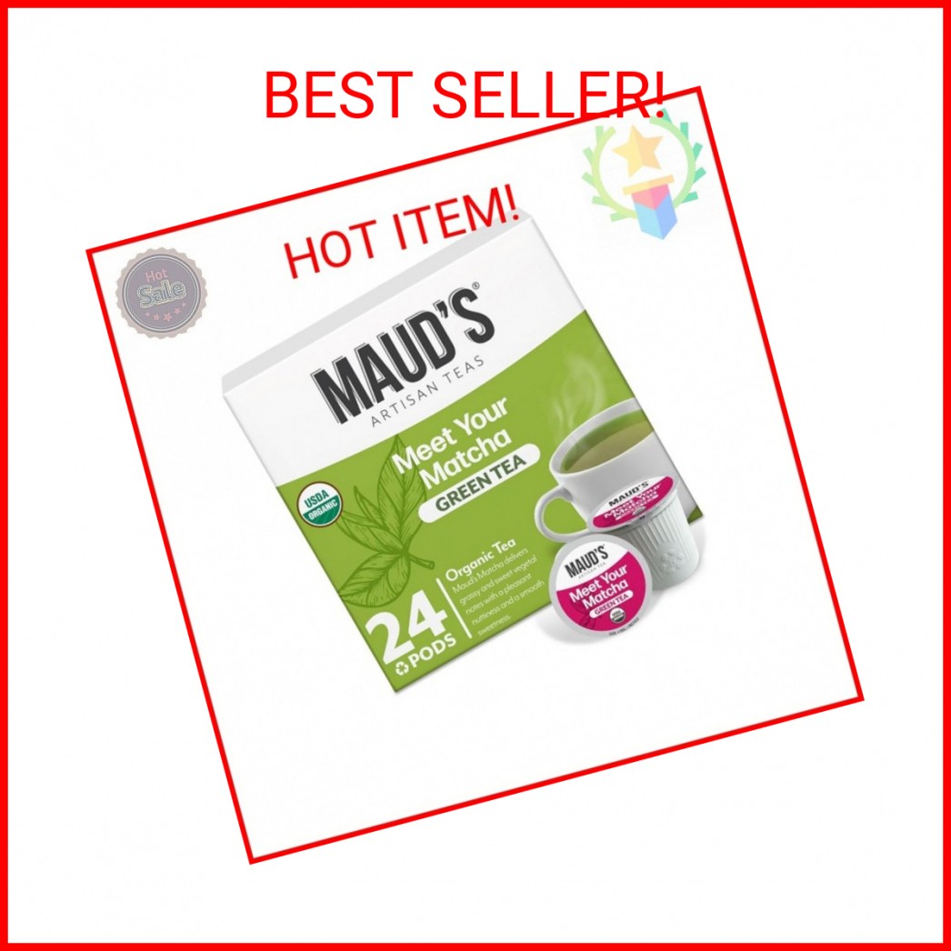 Maud’s Organic Matcha Green Tea Pods, 24 ct, Single Serve Tea Pods – 100% Gourme