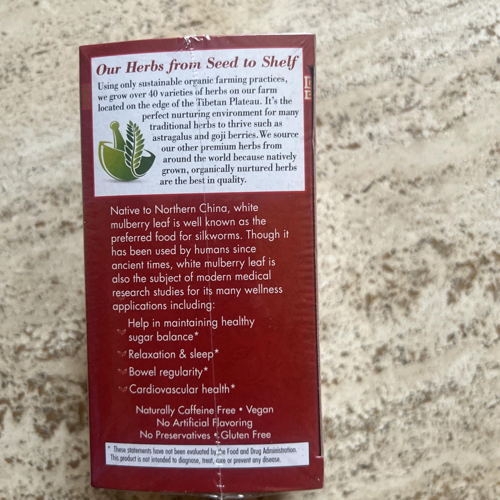 Bravo Tea ~ White Mulberry Leaf Tea. Caffeine Free, 20 Tea Bags Herbal Tea