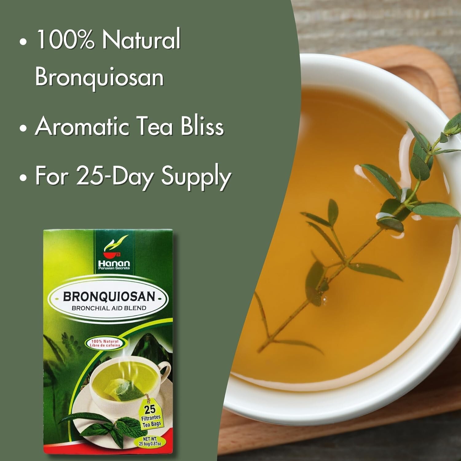 Bronchial Wellness 100 Teabags Bronquiosan – Respiratory Lung Health Blend Peru