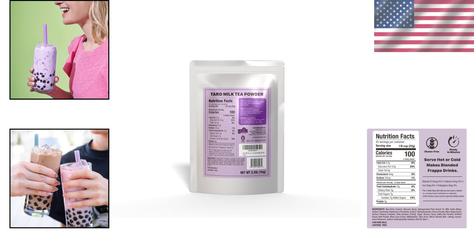 Taro Milk Tea Powder 2.2 lb – Hot or Cold Drink Mix#