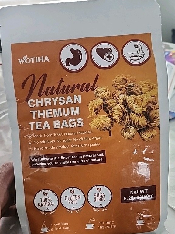 Natural Chrysanthemum Tea Bags Premium Flower Tea 5.29 ounce 45 bags .