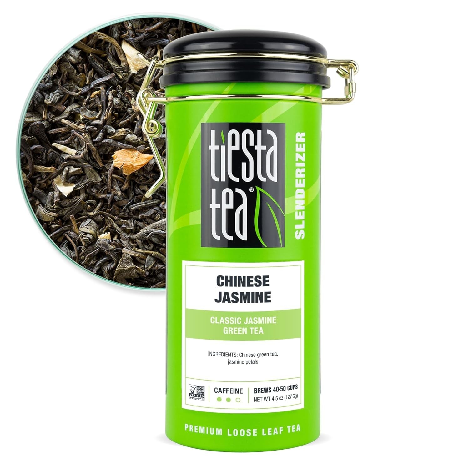 Loose Leaf Jasmine Green Tea, 50 Cups, Medium Caffeine