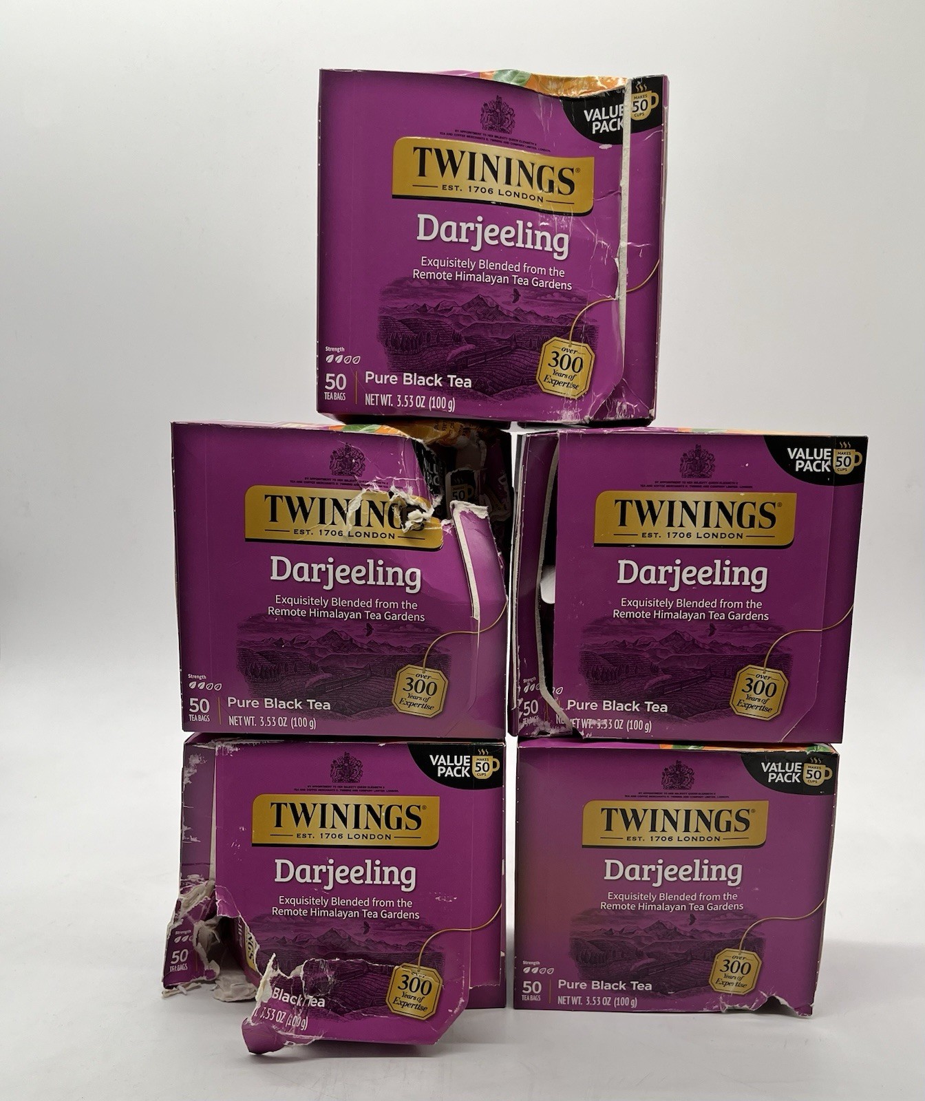 Twinings Darjeeling Tea 250 Bags 5x50ct Box Damage