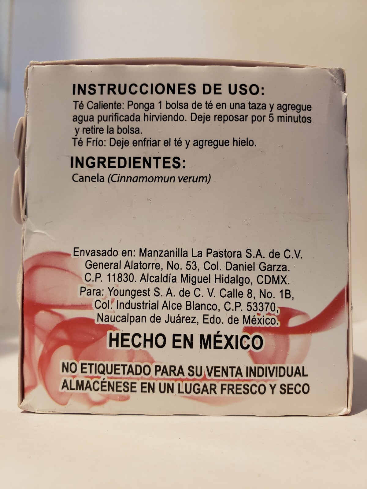 TE DE CANELA CINNAMON TEA 25 Bags 100% Natural “Digestion,Inflamación & Salud”