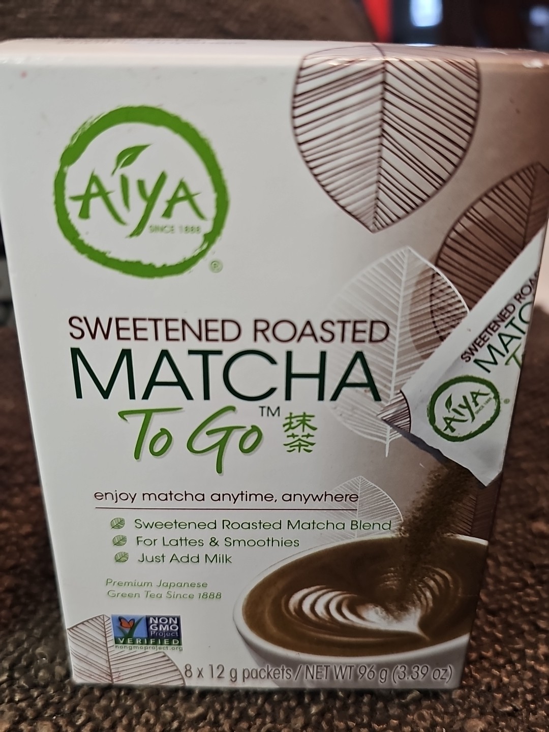 Aiya Japanese Sweetened Roasted Matcha To Go Sticks – 8 Count (D8)
