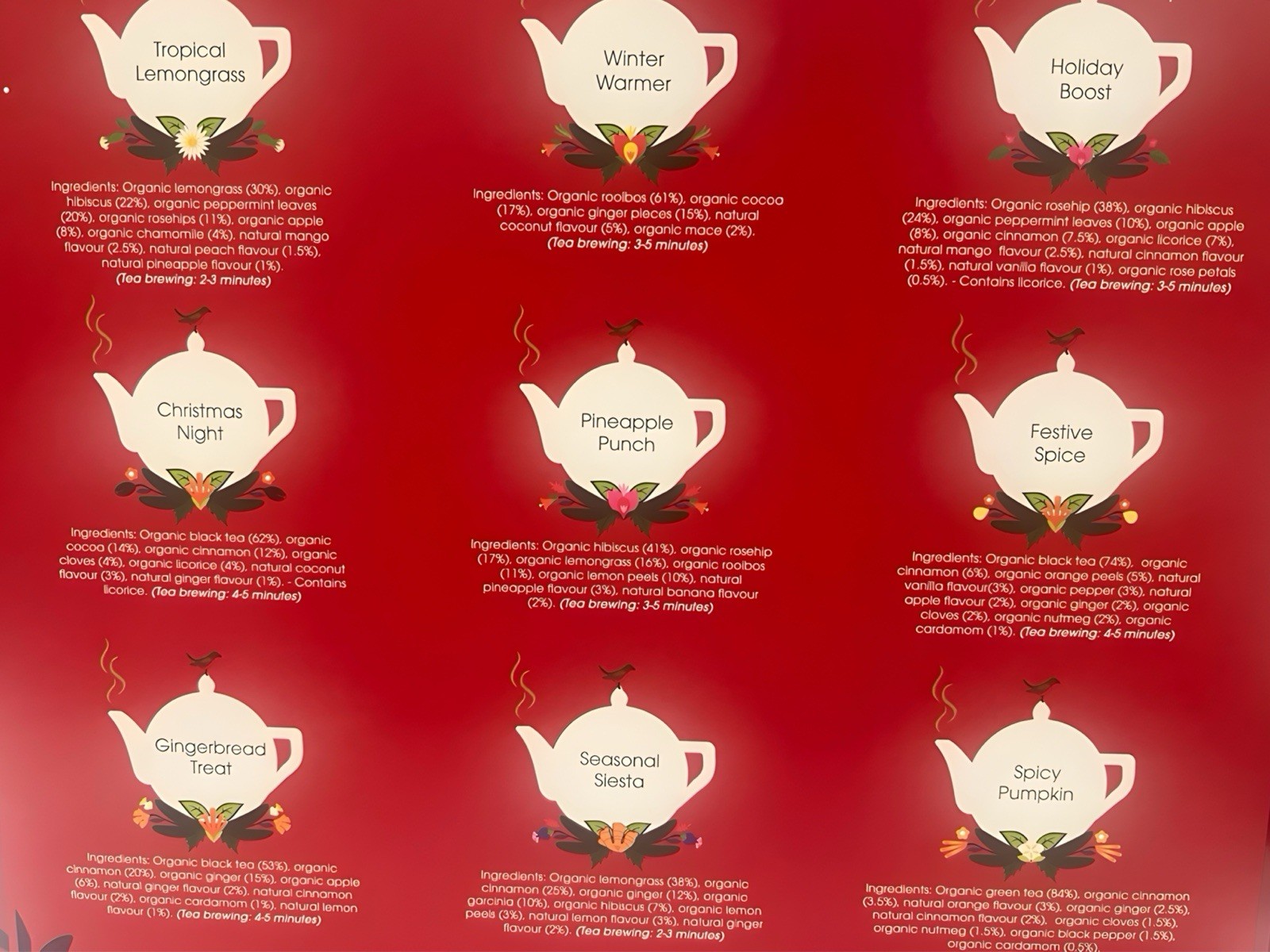 English Tea Shop Holiday Gift Tin 72 Organic Tea Bags Assorted Blends |Set De Te