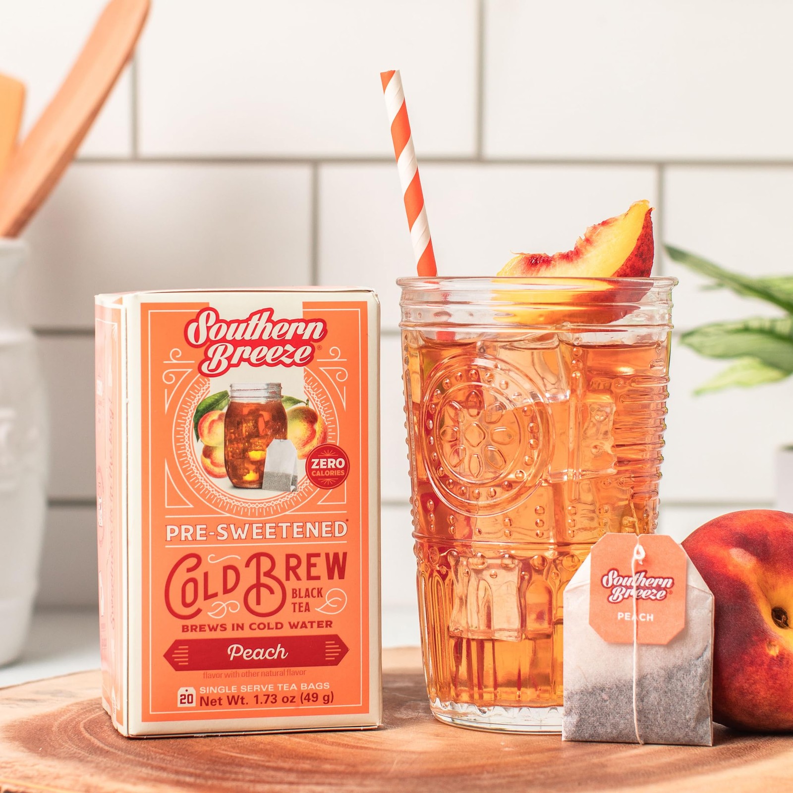 Cold Brew Sweet Tea Peach Iced Tea with Black Tea and Zero Carbs Zero Sugar, …