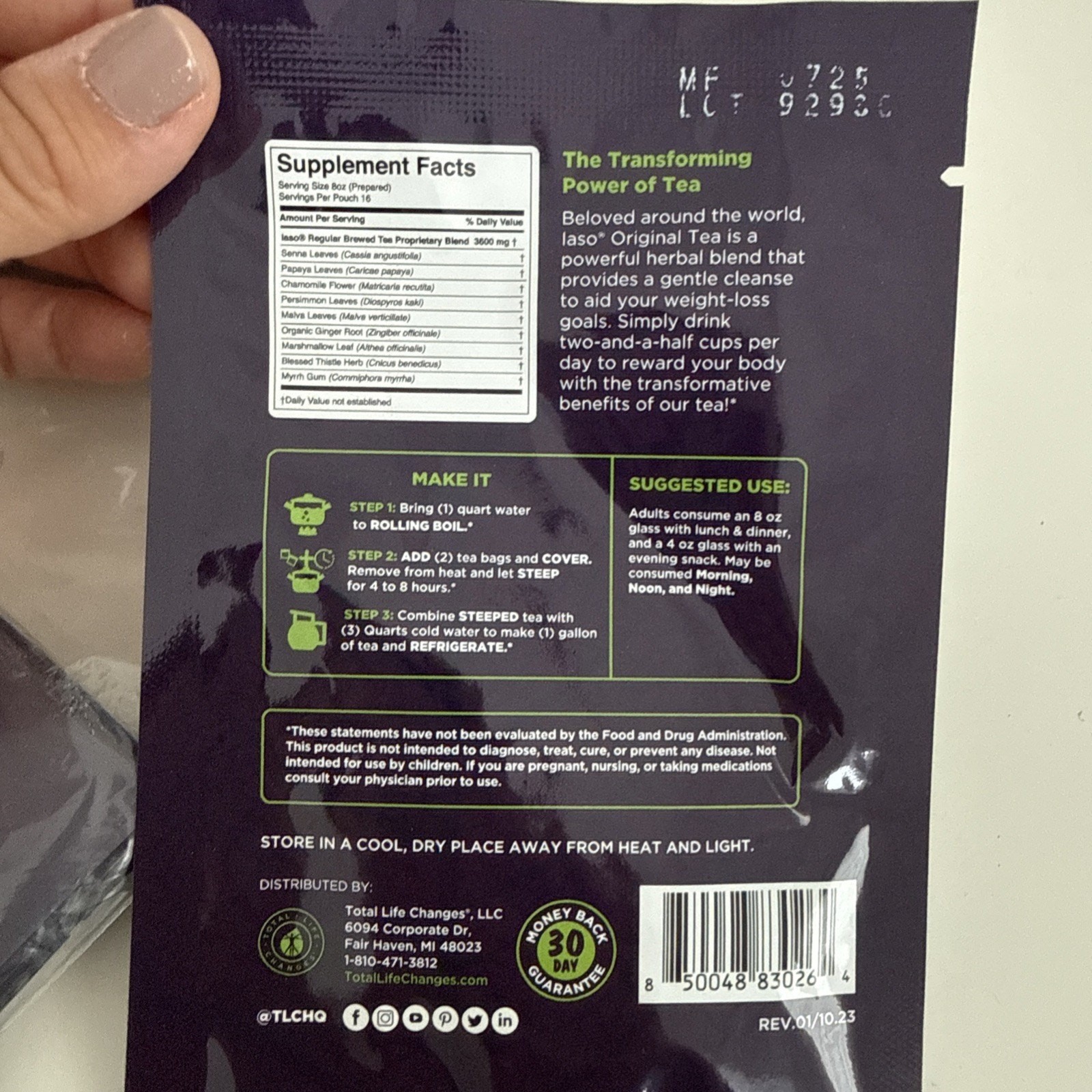 Laso Tea Dietary Supplement – Set Of 6 Packs (18 Tea Bags On Total)