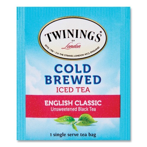 TWININGS Cold Brew Iced Tea Bags, English Classic, 0.07 oz, 20/Box, 2 Boxes/Pack