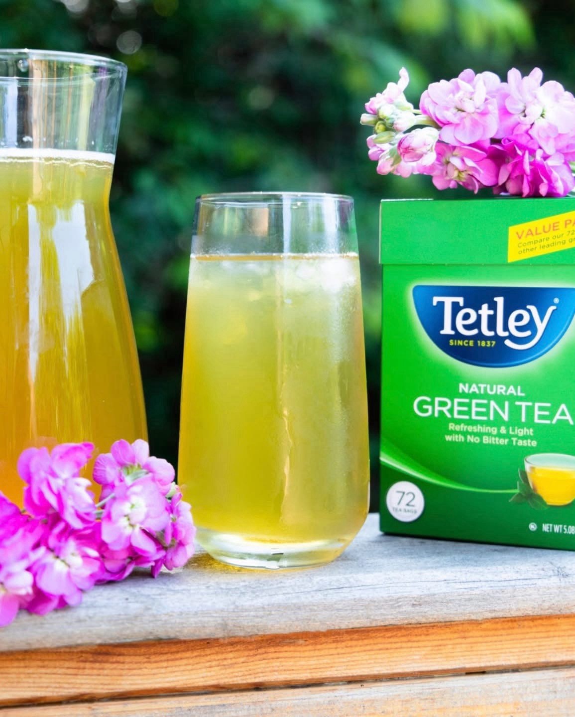 Tetley Natural Green Tea 2 Box Total 144 Bags Refreshing & light NWT 144g EA