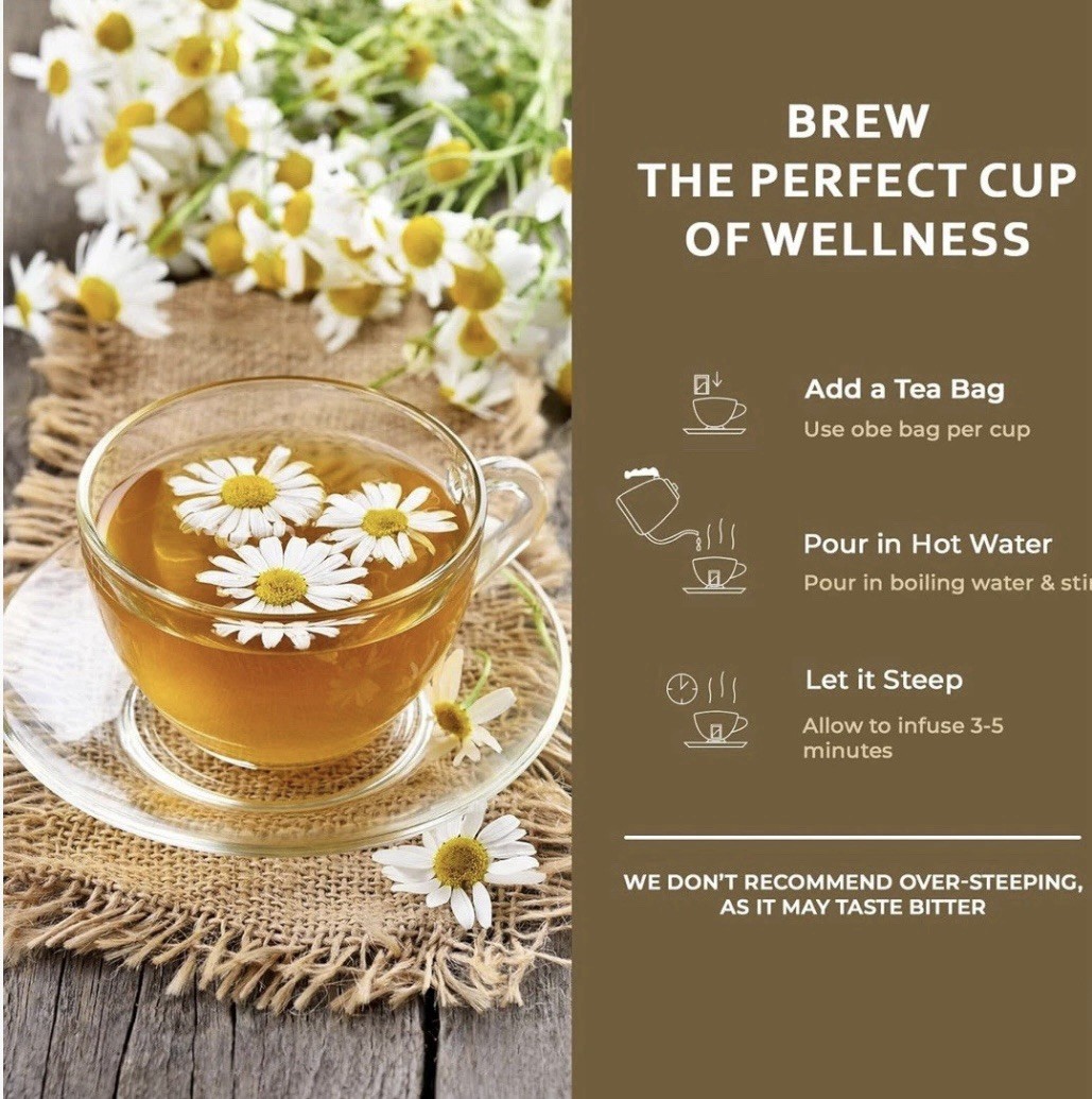 Pagoda Chamomile & Honey Herbal Green Tea Reusable Tin 60 Bags/ Exp 04/2028