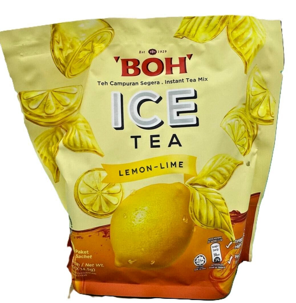 Boh Ice Tea Instant Mix Lemon Lime Flavour Vit C L/Sugar 20s x 14.5g – 1 Pack